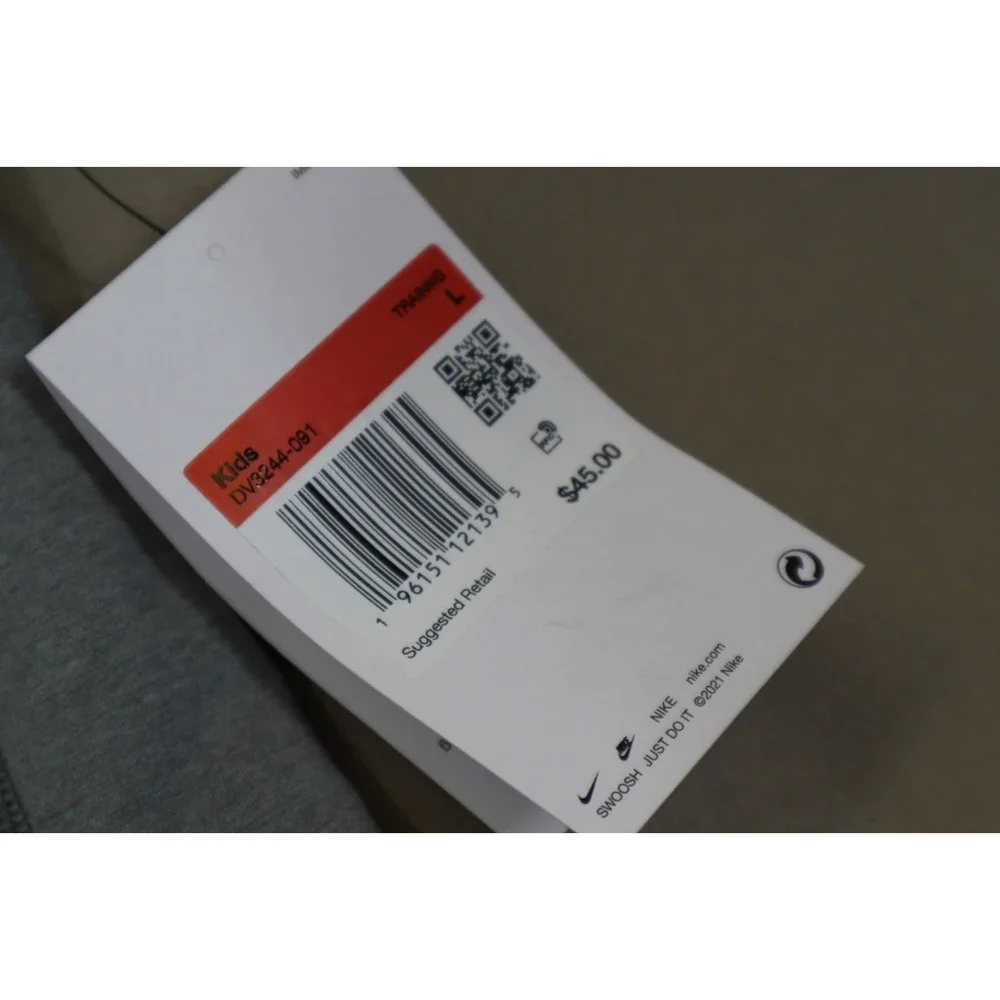 Nike Boys Grey Pro Warm Standard-Fit‎ Logo-Print Long-Sleeve T-Shirt Size L